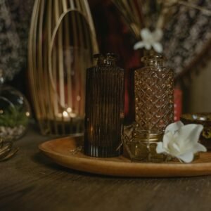 Brown and Silver Condiment Shakers on Brown Wooden Table